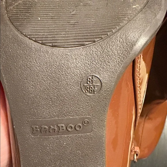 BAMBOO Tan Heeled Boots - Picture 6 of 7